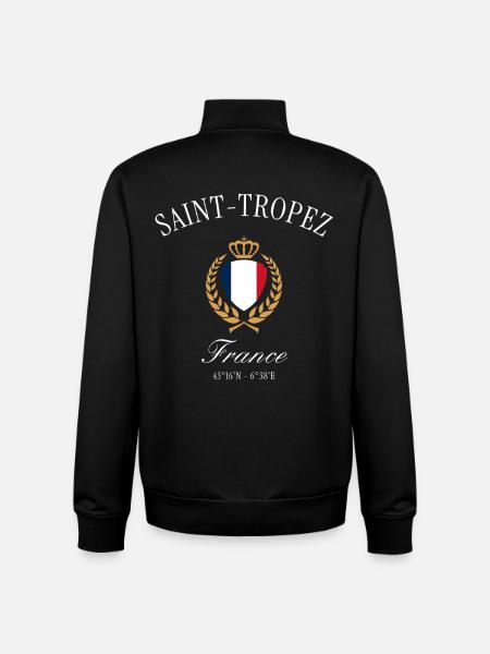 Saint-Tropez Frankreich Wappen Krone – Reise - Unisex Organic Zip Sweatshirt von Stanley/Stella - Schwarz