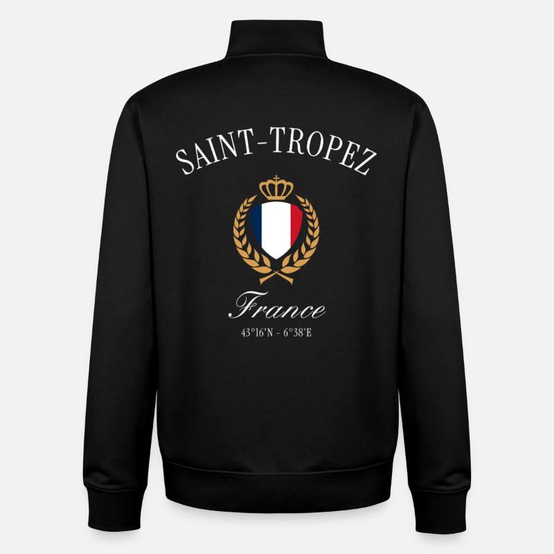 Saint-Tropez Frankreich Wappen Krone – Reise - Unisex Organic Zip Sweatshirt von Stanley/Stella - Schwarz
