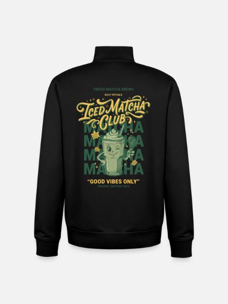 Iced Matcha Club Only Matcha Lover - Unisex Organic Zip Sweatshirt by Stanley/Stella - black