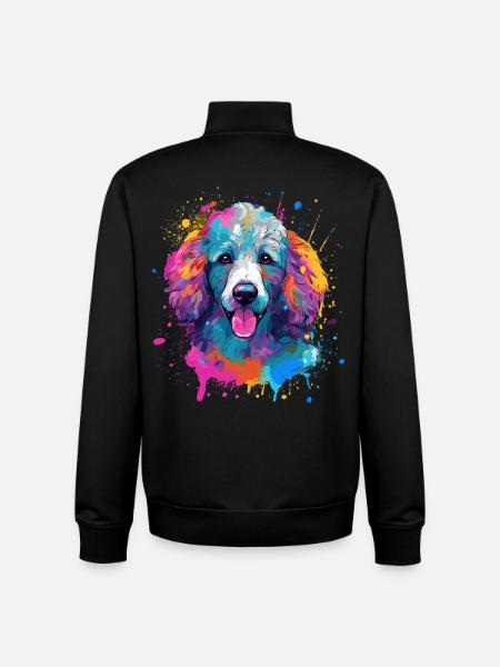 Pudel Splash Art Dog Bunt - Unisex Organic Zip Sweatshirt von Stanley/Stella - Schwarz