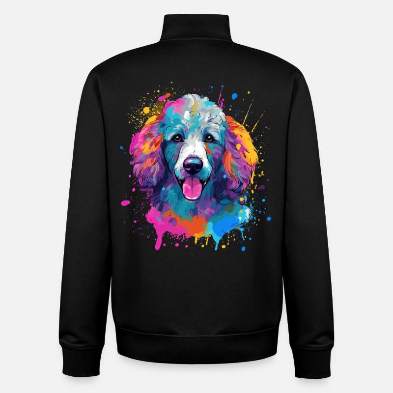 Pudel Splash Art Dog Bunt - Unisex Organic Zip Sweatshirt von Stanley/Stella - Schwarz