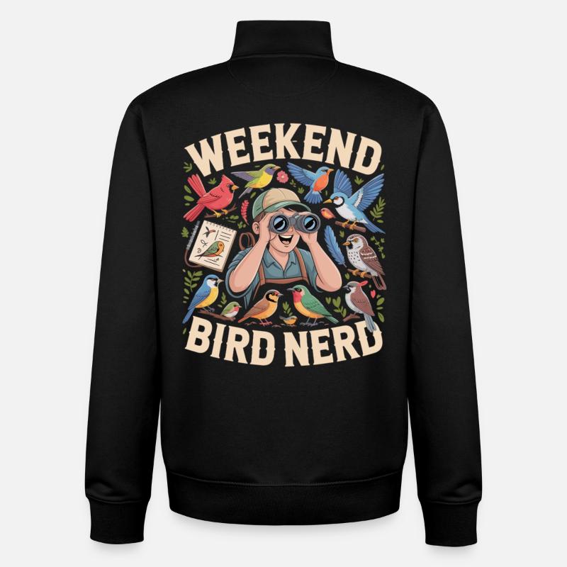 Weekend Bird Nerd Vogelbeobachter - Unisex Organic Zip Sweatshirt von Stanley/Stella - Schwarz