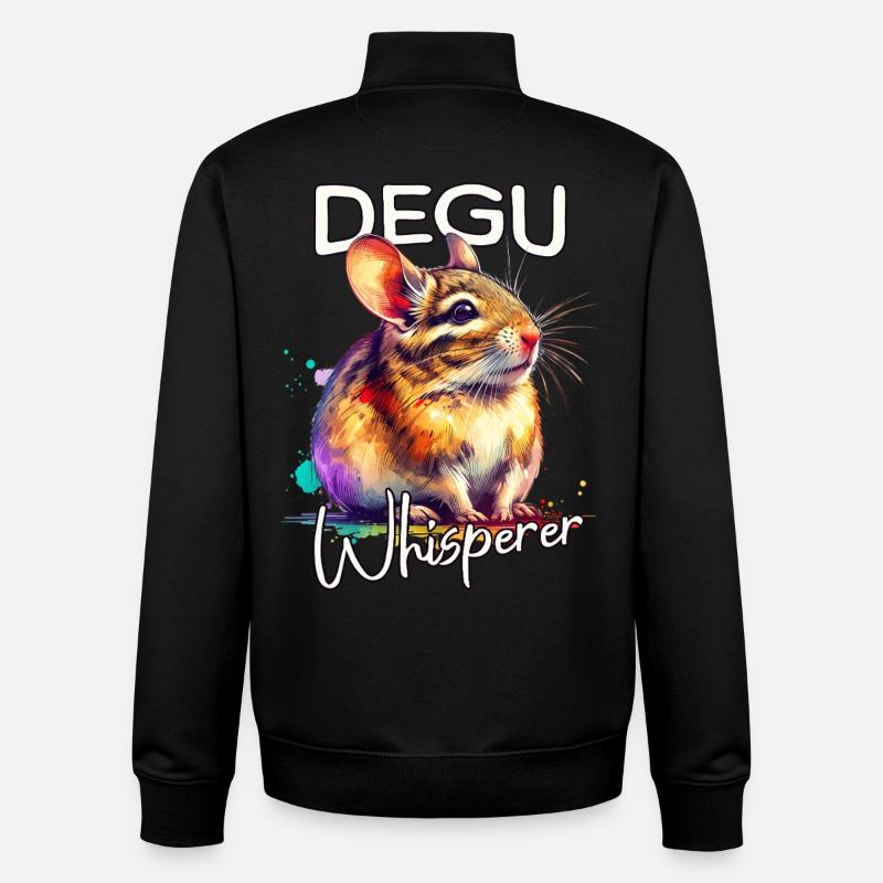 Degu Flüsterer - Unisex Organic Zip Sweatshirt von Stanley/Stella - Schwarz