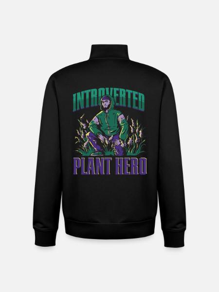 Ecologist Ecology Introverted Plant Hero - Unisex Organic Zip Sweatshirt by Stanley/Stella - black