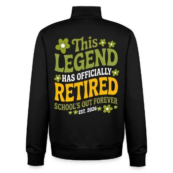 teacher Retirement Gifts for Teachers Retirement - Sweat zippé unisexe en coton bio Stanley/Stella - noir - Dos - AI Model Male 185 light (185cm)