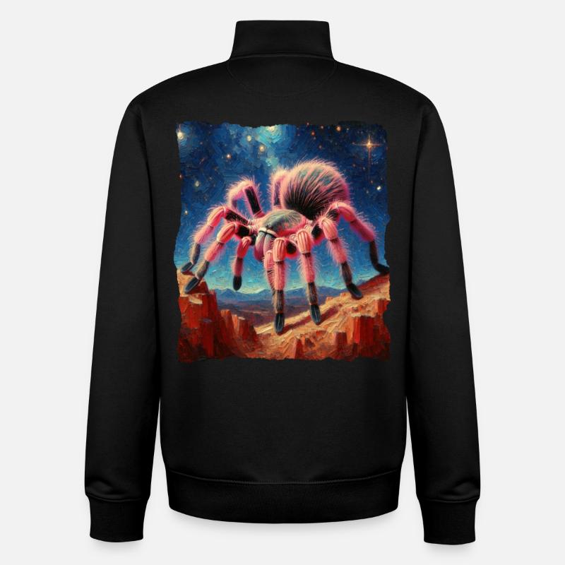 Chile Tarantula Starry Night - Unisex Organic Zip Sweatshirt by Stanley/Stella - black