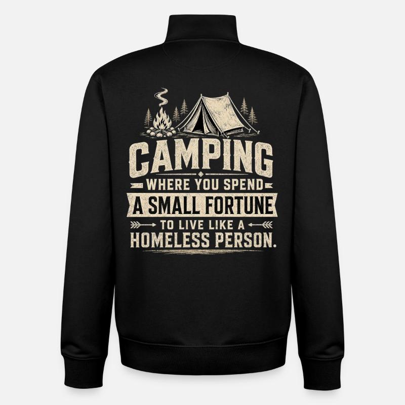 Camping Luxus-Spruch: Zeltpreis-Witz - Unisex Organic Zip Sweatshirt von Stanley/Stella - Schwarz