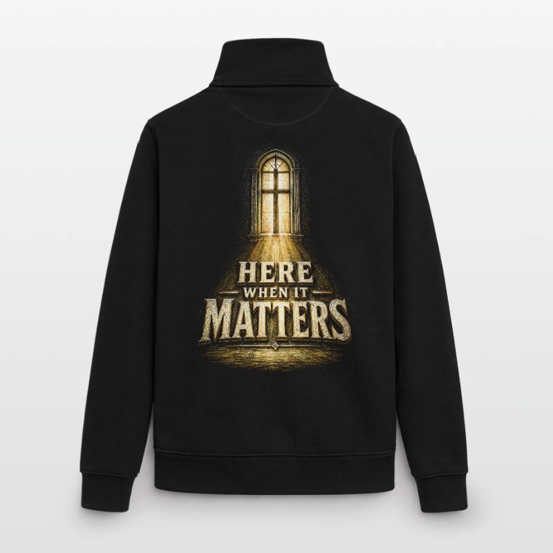 Chaplain Cleric Pastor Here When It Matters Unisex Organic Zip Sweatshirt by Stanley/Stella