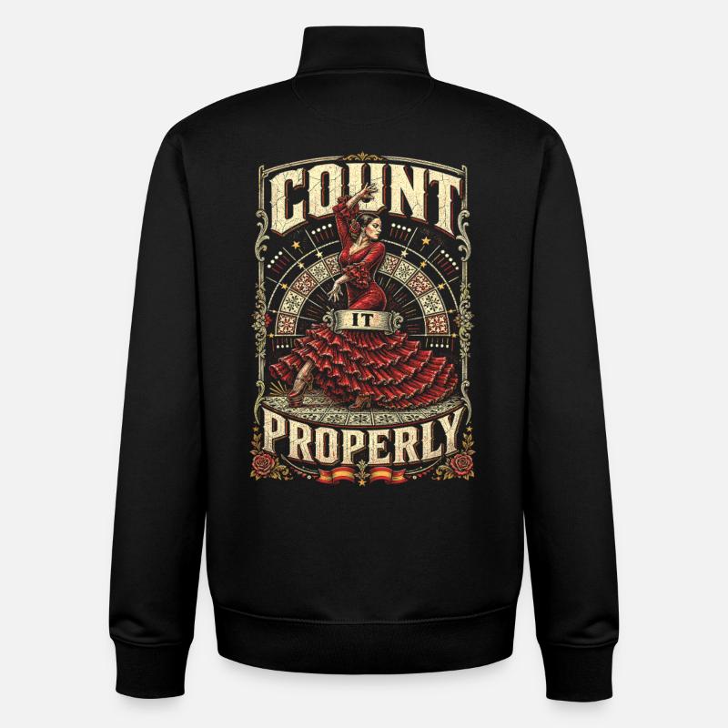 Flamenco Count It Properly - Unisex Organic Zip Sweatshirt von Stanley/Stella - Schwarz