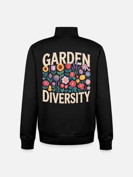 Jardin Diversité Florale - Sweat zippé unisexe en coton bio Stanley/Stella - noir