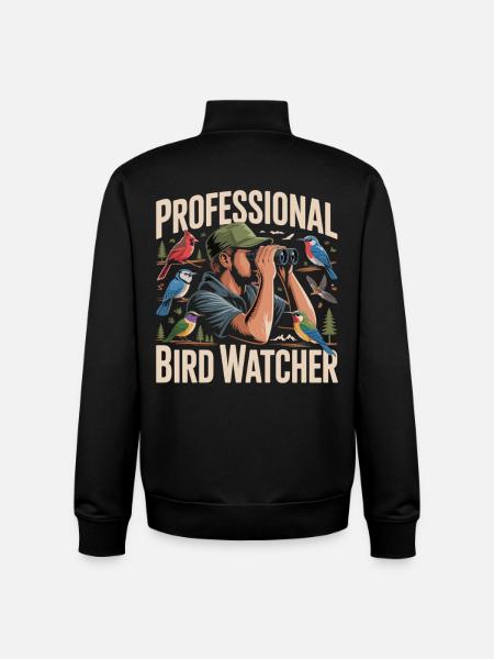 Professional Bird Watcher Birdwatcher - Unisex Organic Zip Sweatshirt by Stanley/Stella - black