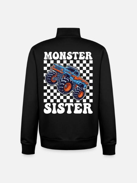 Monstertruck Schwester Motiv - Unisex Organic Zip Sweatshirt von Stanley/Stella - Schwarz