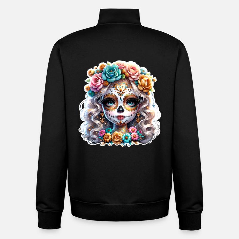 La Catrina - Unisex Organic Zip Sweatshirt by Stanley/Stella - black