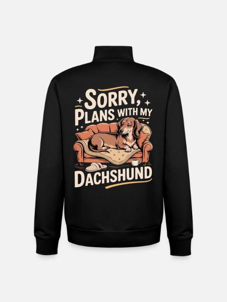 Dachshunds instead of plans - Unisex Organic Zip Sweatshirt by Stanley/Stella - black