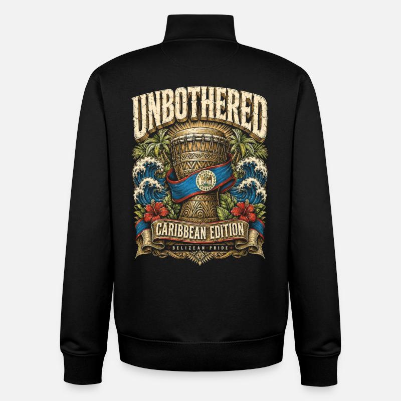 Belize Belizean Root Caribbean Edition - Unisex Organic Zip Sweatshirt by Stanley/Stella - black