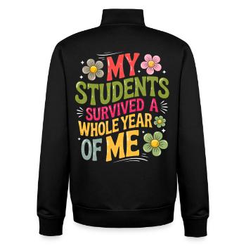 My Students Survived A Whole Year of Me Teacher - Sweat zippé unisexe en coton bio Stanley/Stella - noir - Dos - AI Model Male 185 light (185cm)