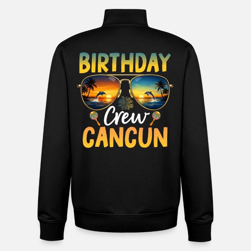 Équipe d’anniversaire Cancún - Sweat zippé unisexe en coton bio Stanley/Stella - noir