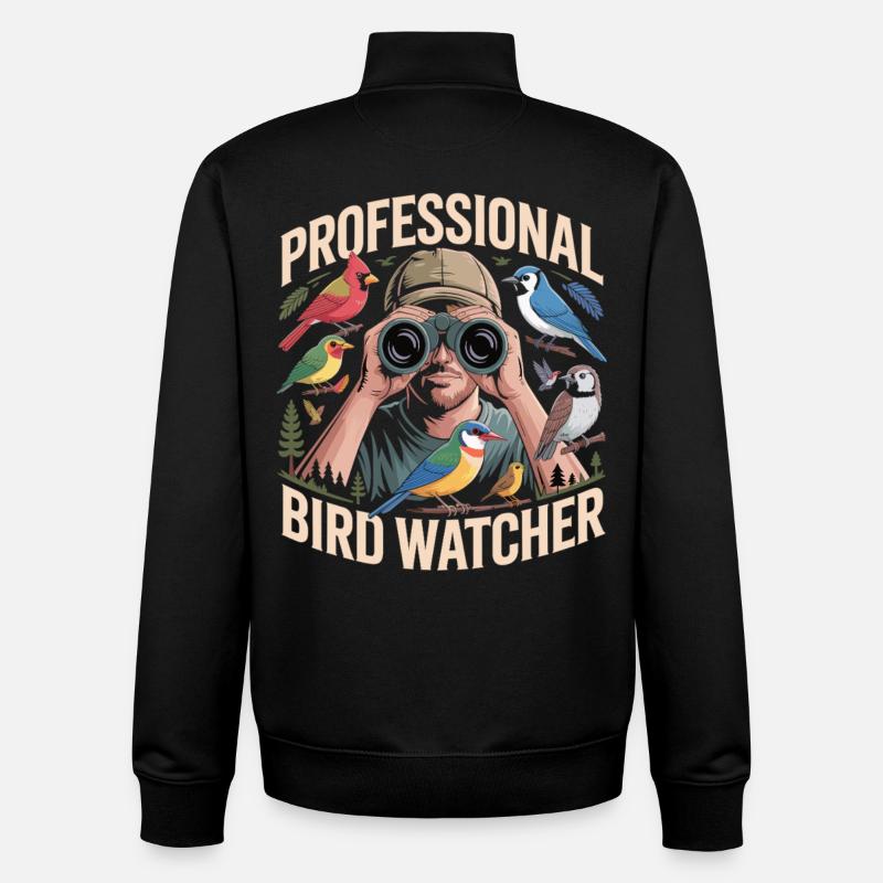 Professional Birdwatcher Birdwatcher - Unisex Organic Zip Sweatshirt by Stanley/Stella - black