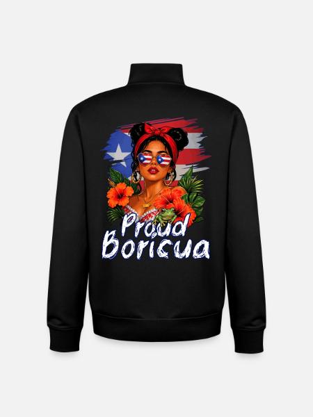 Porto Rico Boricua fier - Sweat zippé unisexe en coton bio Stanley/Stella - noir