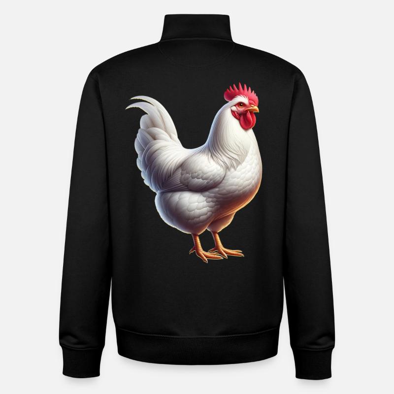 Leghorn Chickens - Unisex Organic Zip Sweatshirt by Stanley/Stella - black