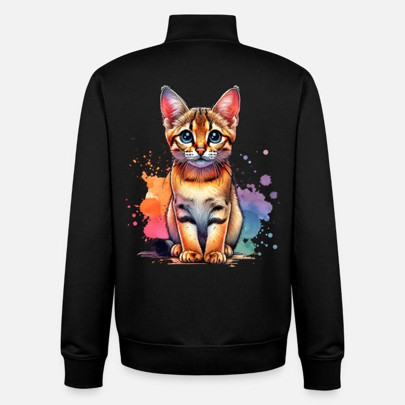 Savannah Cat Gift - Unisex Organic Zip Sweatshirt by Stanley/Stella - black