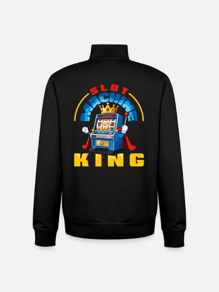 Slots King Casino Gambling Jackpot - Unisex Organic Zip Sweatshirt by Stanley/Stella - black