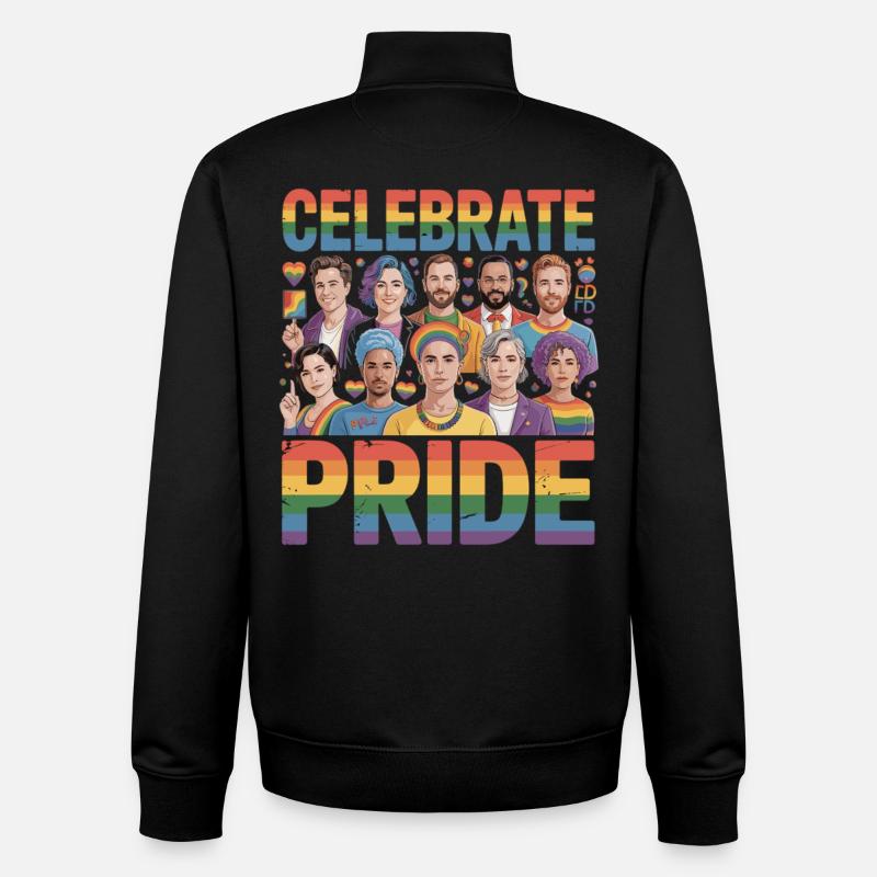 Celebrate Pride LGBT Rainbow Diversity - Unisex Organic Zip Sweatshirt by Stanley/Stella - black