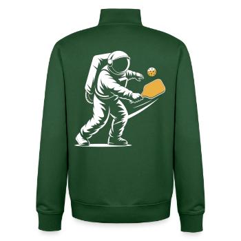 Pickleball Astronaut T-Shirt - Astronaut Motiv  - Unisex Organic Zip Sweatshirt von Stanley/Stella - Flaschengrün - Hinten - AI Model Male 185 dark (185cm)