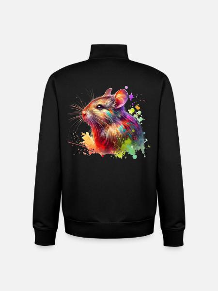 Degu Motif - Unisex Organic Zip Sweatshirt by Stanley/Stella - black