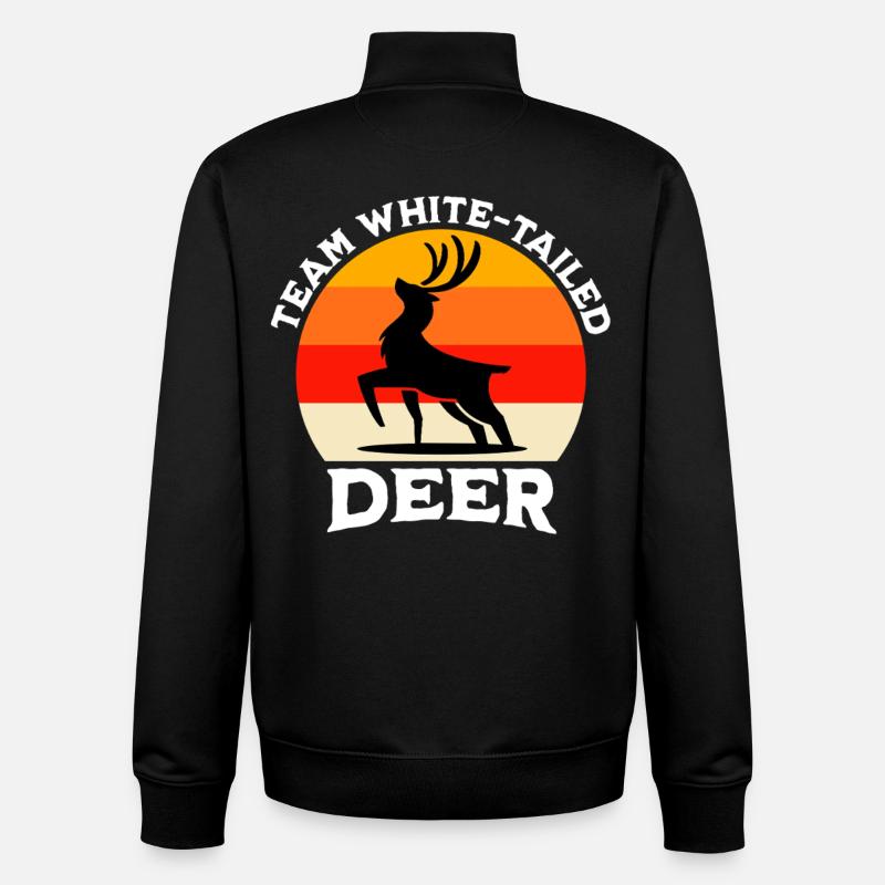 Team Whitetail Deer - Unisex Organic Zip Sweatshirt by Stanley/Stella - black