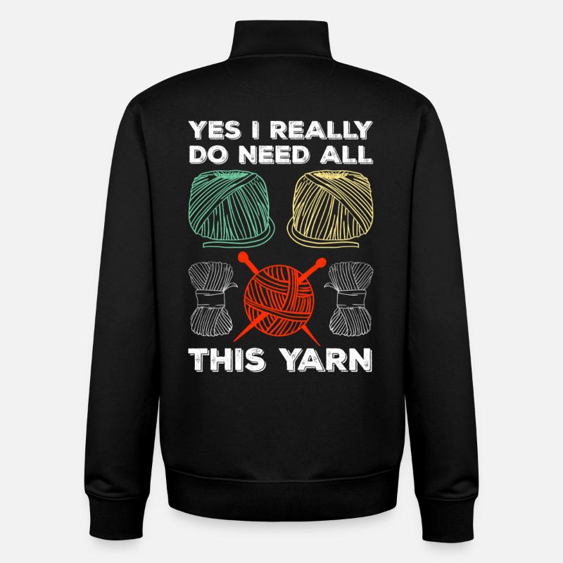 Ja, ich brauch all das Garn - Unisex Organic Zip Sweatshirt von Stanley/Stella - Schwarz