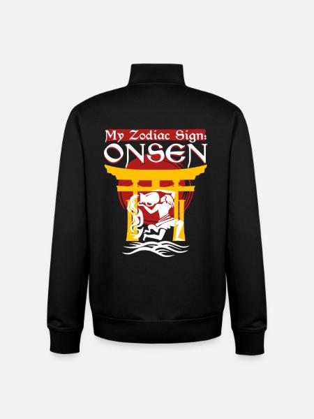 Bain de la source chaude d’Onsen - Sweat zippé unisexe en coton bio Stanley/Stella - noir