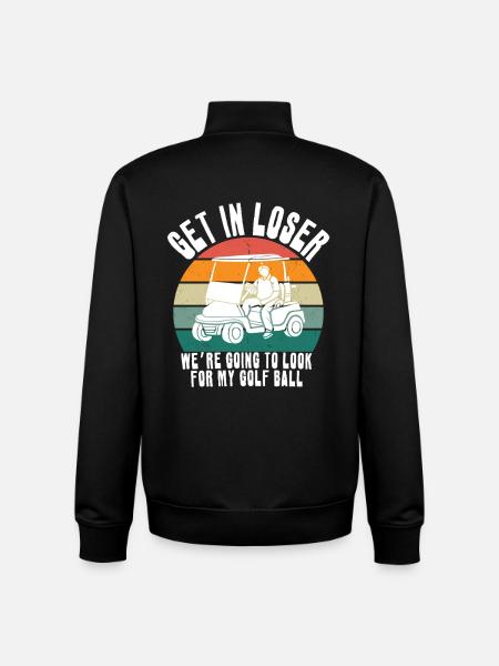 Retro Golf Cart Sunset - Unisex Organic Zip Sweatshirt by Stanley/Stella - black