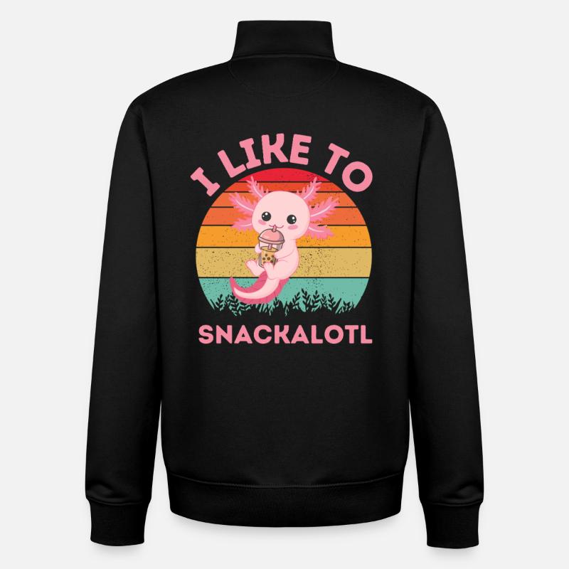Snackalot Kawaii Bubble Tea - Unisex Organic Zip Sweatshirt by Stanley/Stella - black