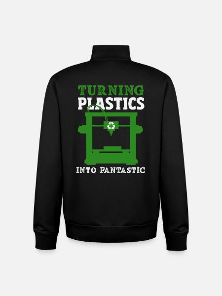 Turning Plastic Into Awesome 3D Printer - Unisex Organic Zip Sweatshirt by Stanley/Stella - black