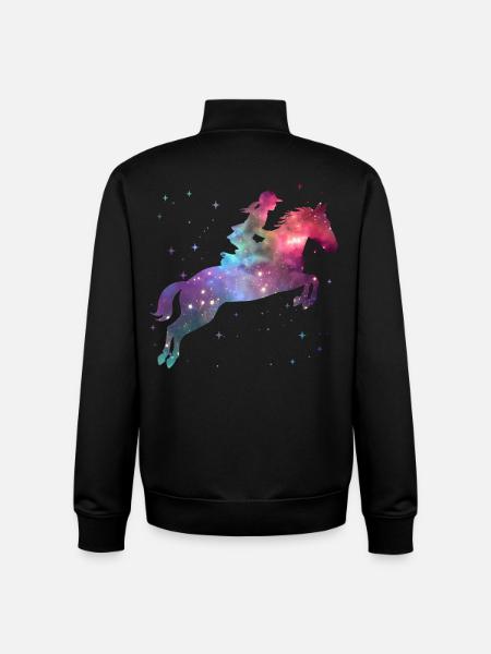Cavalier équitation, cavalier de l’espace Chevaux - Sweat zippé unisexe en coton bio Stanley/Stella - noir