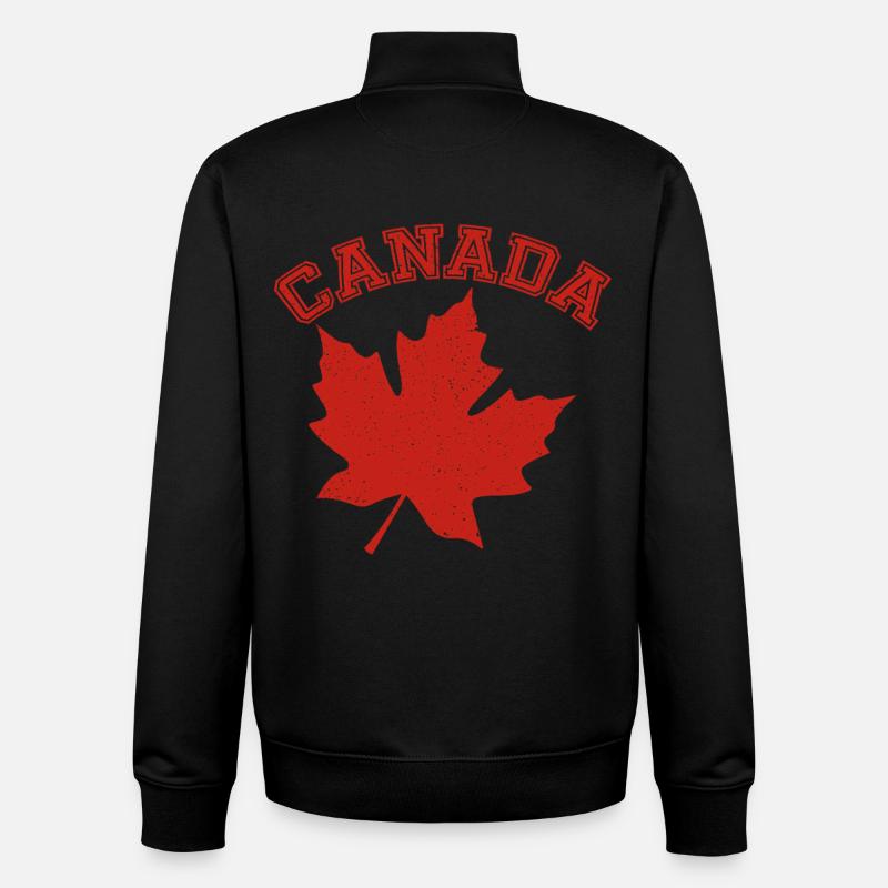 Kanada-Ahornblatt Stolzer kanadischer Kanada-Pride - Unisex Organic Zip Sweatshirt von Stanley/Stella - Schwarz