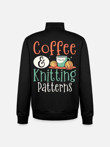 Coffee Knitting Knitter - Unisex Organic Zip Sweatshirt by Stanley/Stella - black