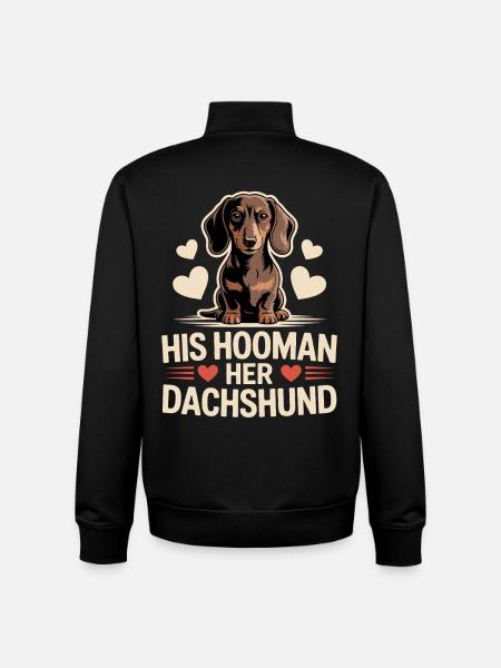 Teckel Hooman - Sweat zippé unisexe en coton bio Stanley/Stella - noir