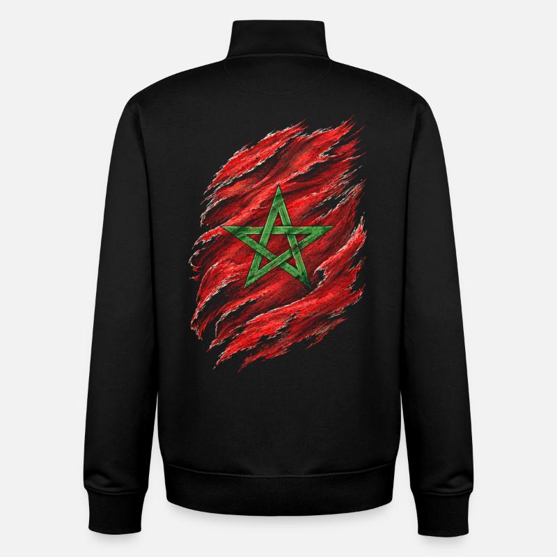 Moroccan Moroccan Moroccan - Unisex Organic Zip Sweatshirt by Stanley/Stella - black