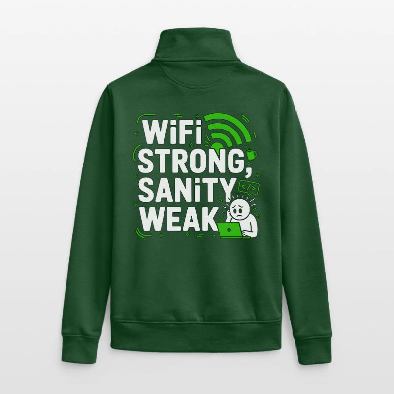 Remote Developer WiFi Strong Software Engineering Unisex Organic Zip Sweatshirt by Stanley/Stella