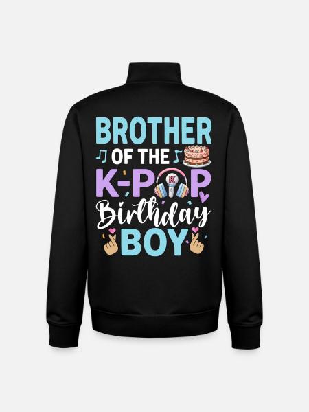 Brother of The K-Pop Birthday Boy - Unisex Organic Zip Sweatshirt by Stanley/Stella - black