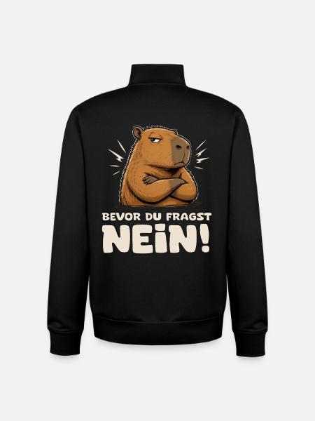Capybara Attitude Nein! - Unisex Organic Zip Sweatshirt von Stanley/Stella - Schwarz