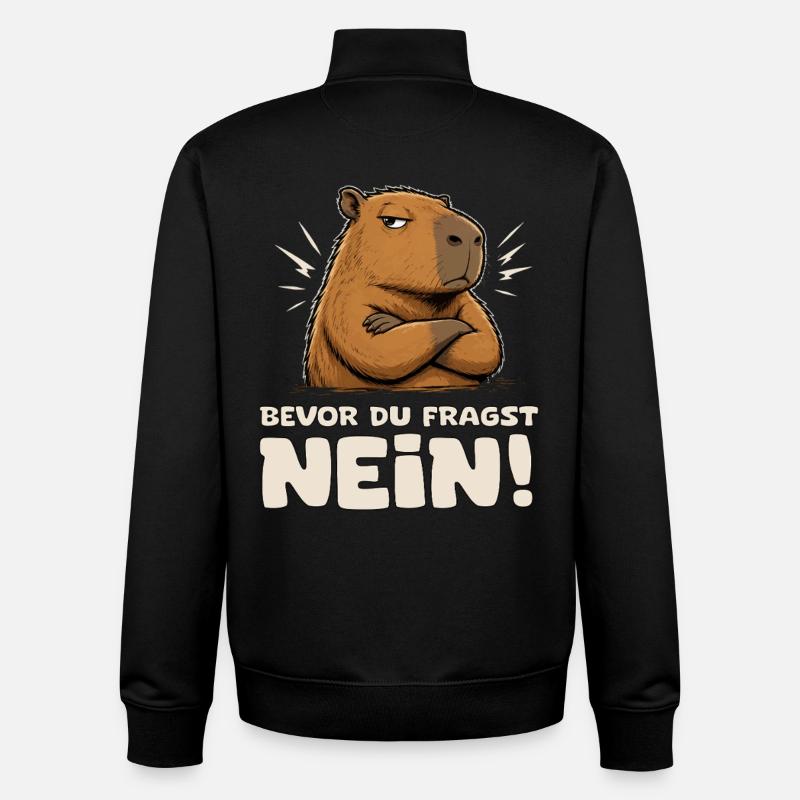 Capybara Attitude Nein! - Unisex Organic Zip Sweatshirt von Stanley/Stella - Schwarz
