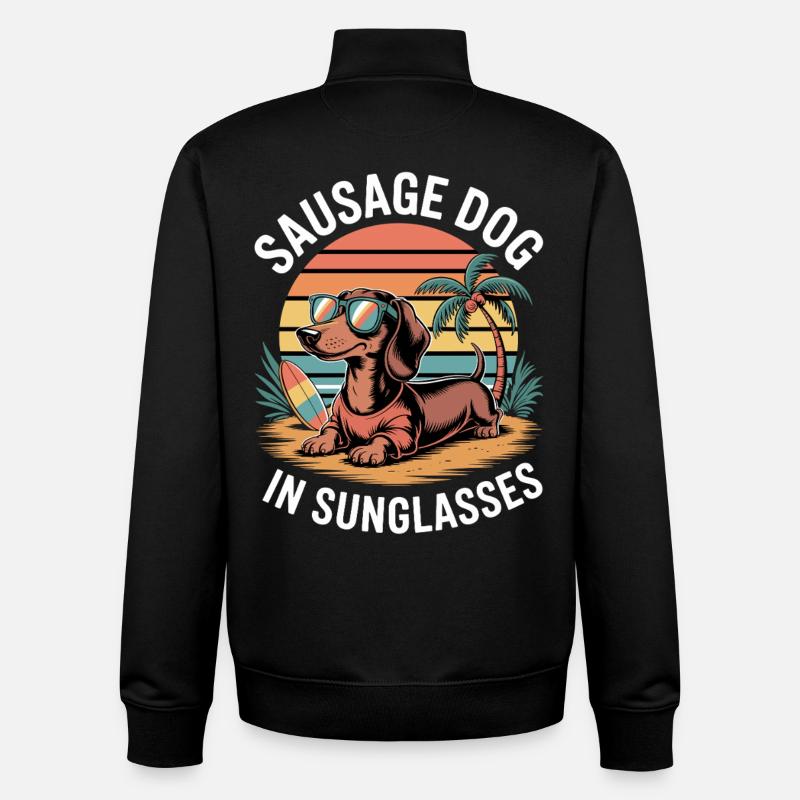 Beach Dackel - Unisex Organic Zip Sweatshirt von Stanley/Stella - Schwarz