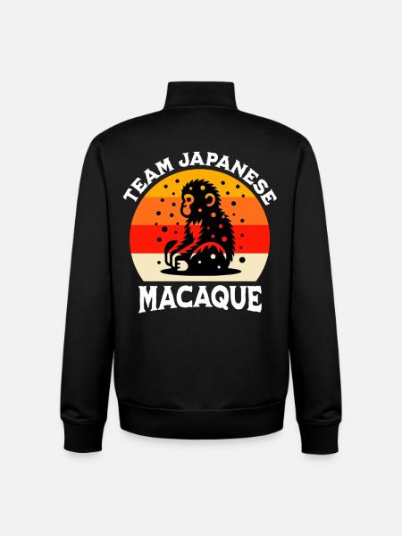 Équipe macaque japonais - Sweat zippé unisexe en coton bio Stanley/Stella - noir