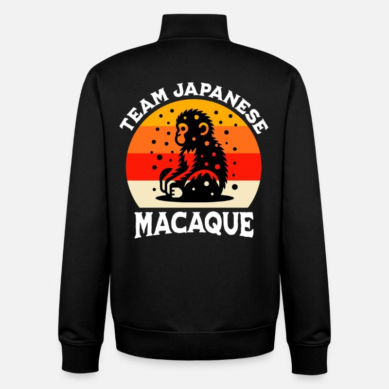 Team Japanese macaque - Unisex Organic Zip Sweatshirt by Stanley/Stella - black