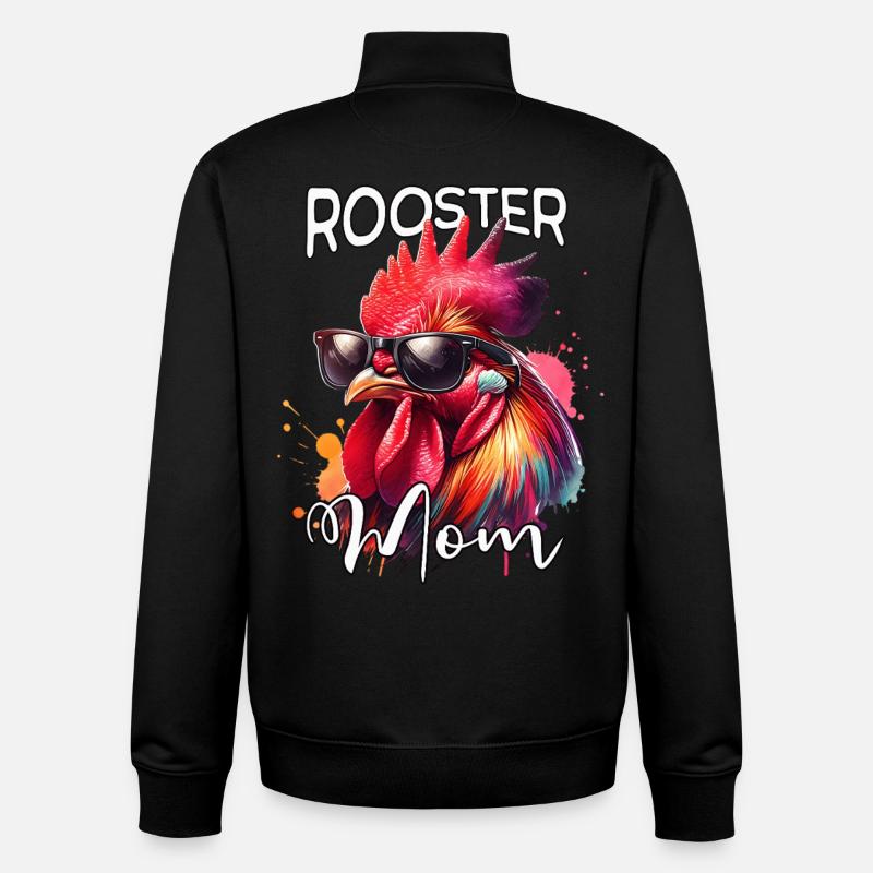 Hahn Mama - Unisex Organic Zip Sweatshirt von Stanley/Stella - Schwarz