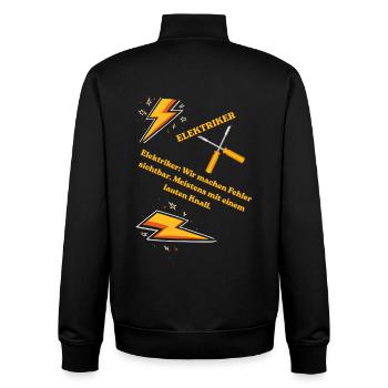 Elektriker T-Shirt Lustiges Geschenk Beruf Humor!! - Unisex Organic Zip Sweatshirt von Stanley/Stella - Schwarz - Hinten - AI Model Male 185 light (185cm)