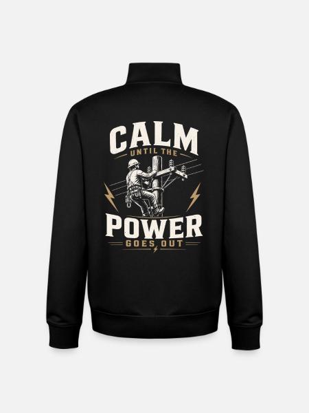 Electrician Work Electricity Cable Motif - Unisex Organic Zip Sweatshirt by Stanley/Stella - black